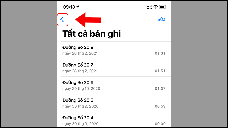Nhấn vào mũi tên hoặc vuốt màn hình từ mép trái qua phải